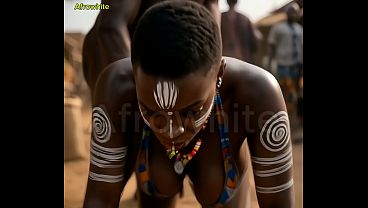 African afro black ebony nigerian naija teen village sexy curvy dark skin babe raw banged in market public scene raw, no condom by a local young trader by blowjob aka bj, missionary sex [AI Generated]
